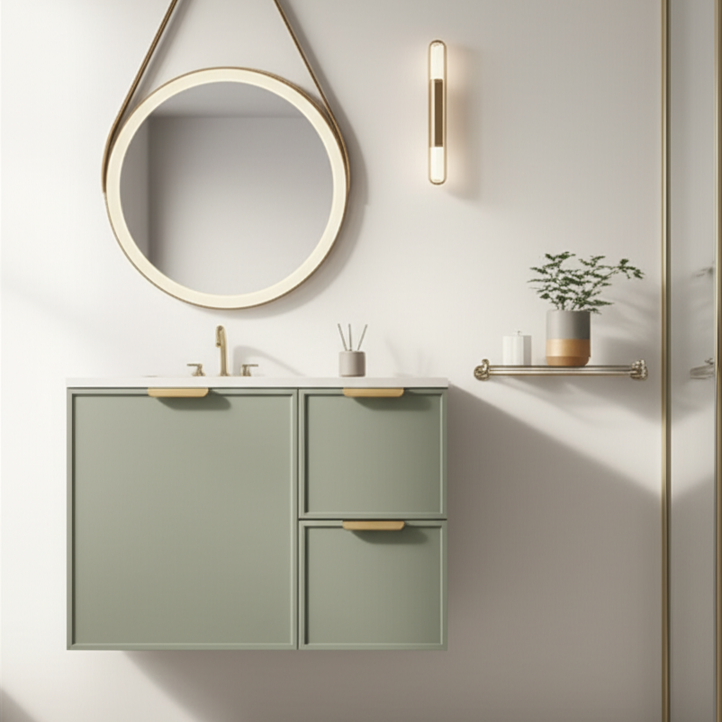 Lukka Madura Federation Wall Hung PVC Cabinet 750mm (Olive Green)