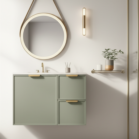 Lukka Madura Federation Wall Hung PVC Cabinet 750mm (Olive Green)