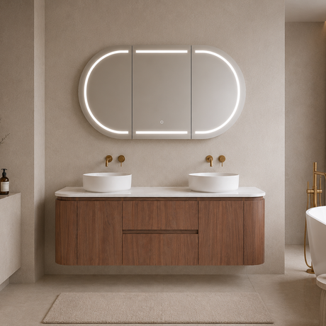 Lukka Ravello Plywood Wall Hung Vanity - Mocha Oak 