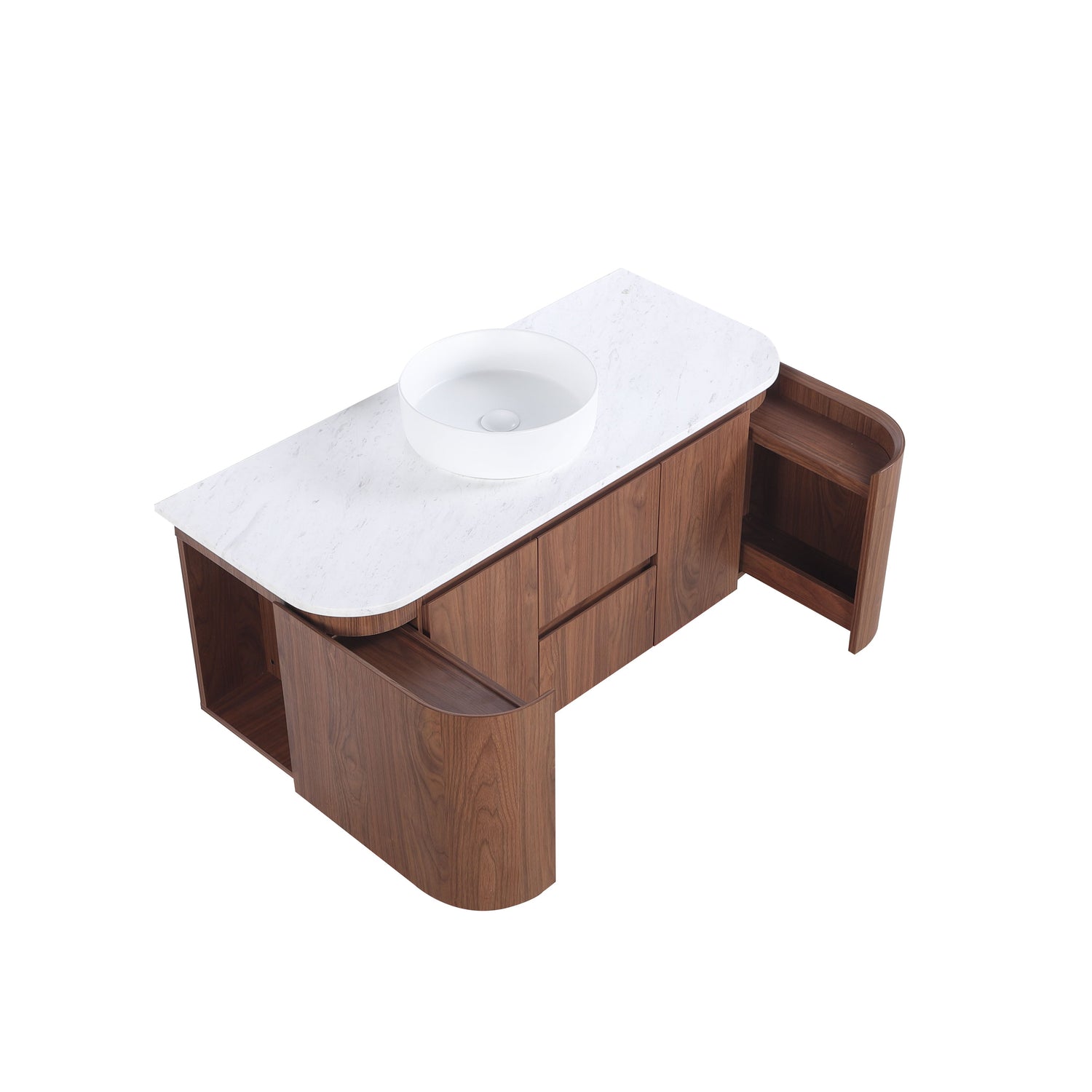 Lukka Ravello Plywood Wall Hung Vanity - Mocha Oak 
