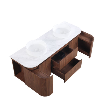Lukka Ravello Plywood Wall Hung Vanity - Mocha Oak 