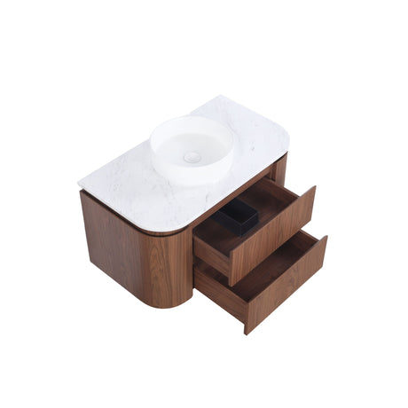 Lukka Ravello Plywood Wall Hung Vanity - Mocha Oak 