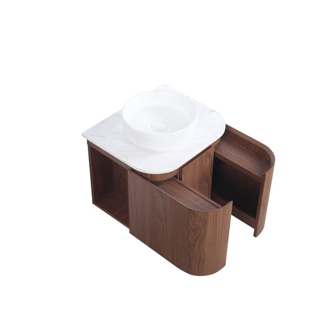 Lukka Ravello Plywood Wall Hung Vanity - Mocha Oak 