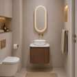 Lukka Ravello Plywood Wall Hung Vanity - Mocha Oak 