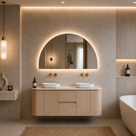 Lukka Ravello Plywood Wall Hung Vanity - Sandy Oak 