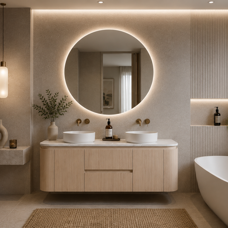 Lukka Ravello Plywood Wall Hung Vanity - Sandy Oak 