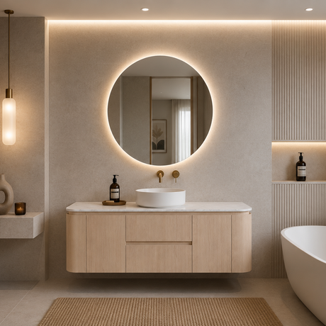 Lukka Ravello Plywood Wall Hung Vanity - Sandy Oak 
