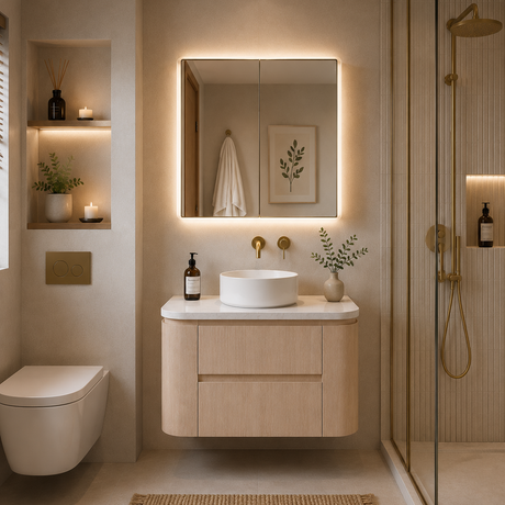 Lukka Ravello Plywood Wall Hung Vanity - Sandy Oak 