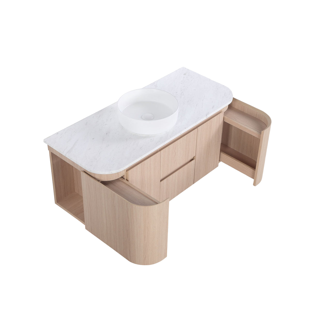 Lukka Ravello Plywood Wall Hung Vanity - Sandy Oak 