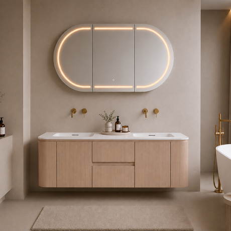 Lukka Ravello Plywood Wall Hung Vanity - Sandy Oak 