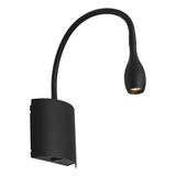 Lund 3W LED Switched Flexible Wall Light Black / Warm White