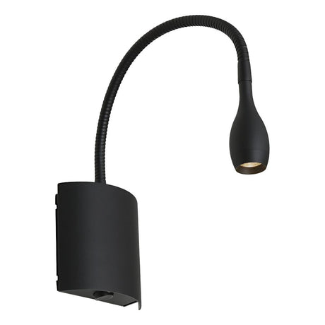Lund 3W LED Switched Flexible Wall Light Black / Warm White