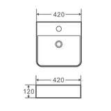 MARSAY 77 Wall Hung Square Basin (420x420x120mm)
