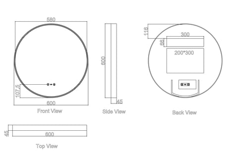 MAIA LED Round Mirror 600mm