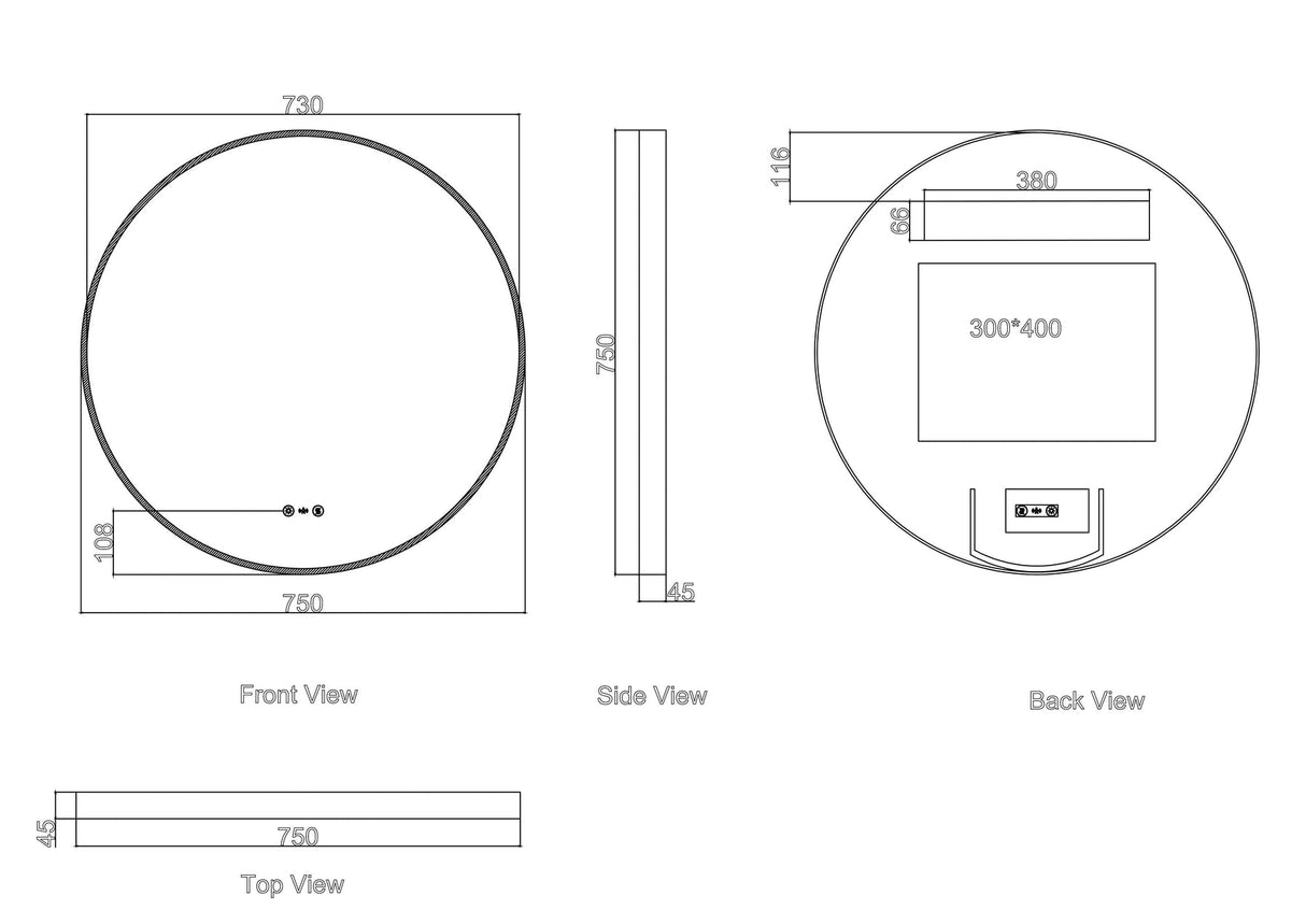 MAIA LED Round Mirror 600/750/900mm