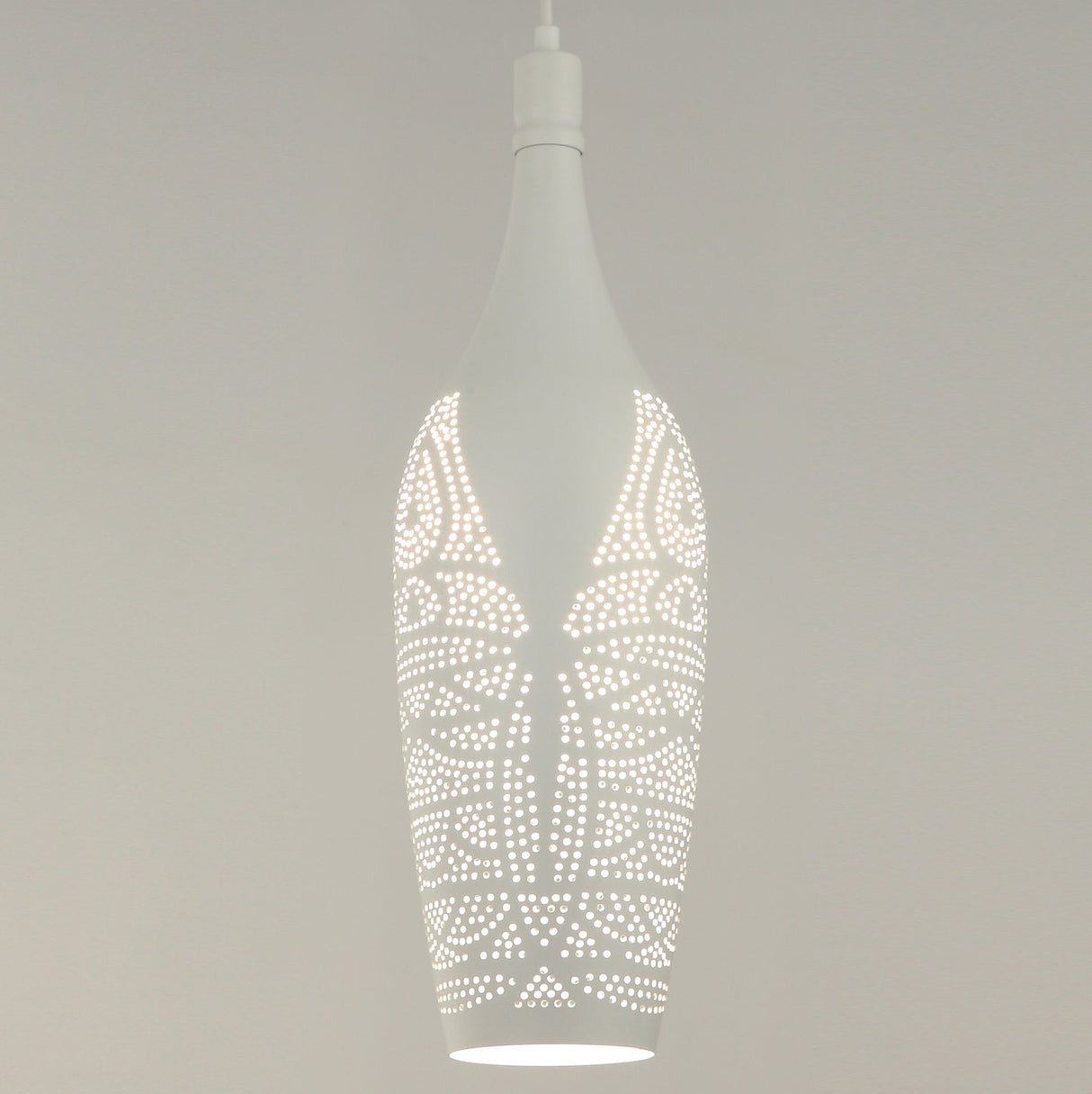 MARRAKESH: Bohemian Interior Bottle Shape Pendant Light (Black/ White)