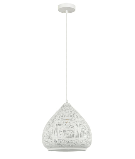 MARRAKESH: Bohemian Interior Ellipse Shape Pendant Light (Black/ White)