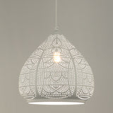 MARRAKESH: Bohemian Interior Ellipse Shape Pendant Light (Black/ White)