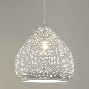 MARRAKESH: Bohemian Interior Ellipse Shape Pendant Light (Black/ White)