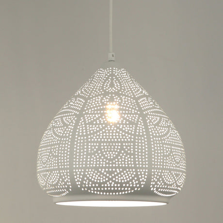 MARRAKESH: Bohemian Interior Ellipse Shape Pendant Light (Black/ White)