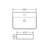 MARSAY Wall Hung Rectangular Basin (590x430x120mm)