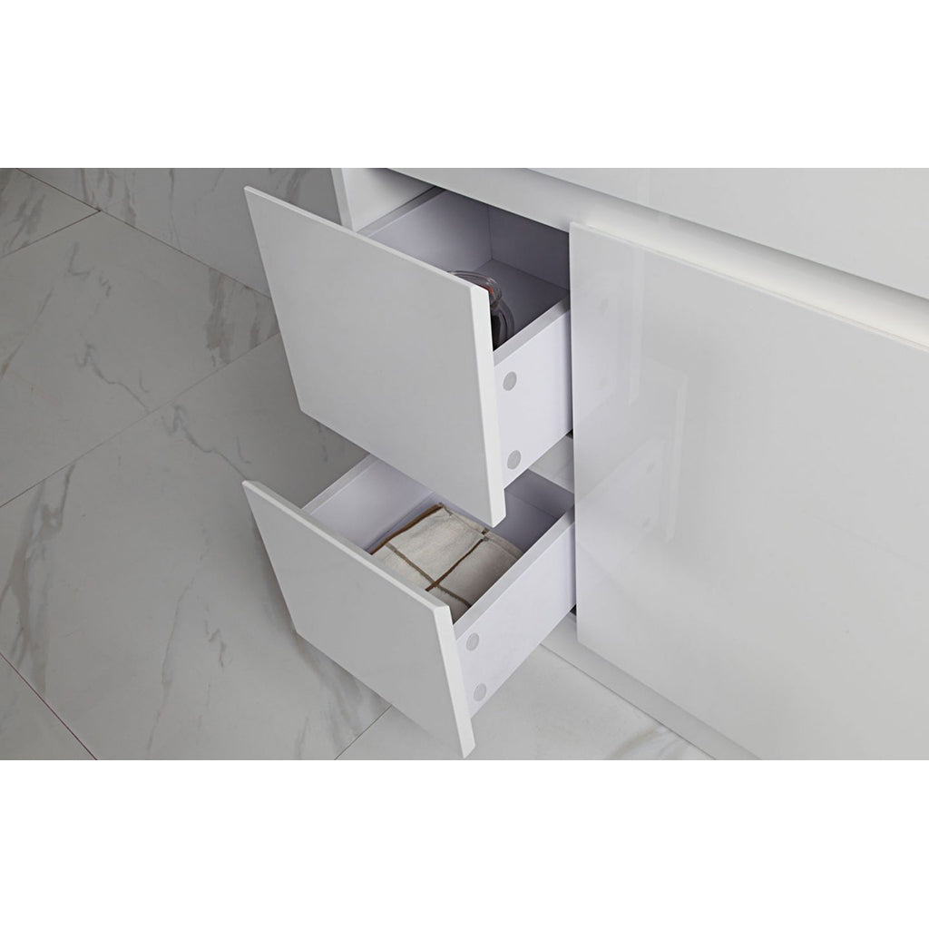 MAYA Slim Free Standing Vanity Gloss White 600mm