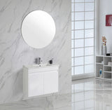 MAYA Slim Wall Hung Vanity Gloss White 600