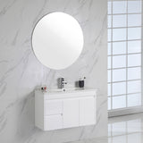 MAYA Slim Wall Hung Vanity Gloss White 750/900