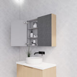 RIVA Geneva Fluted American Oak Mirror Shaving Cabinet (Optional Sizes)