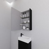 RIVA Geneva Fluted Matte Black Mirror Shaving Cabinet (Optional Sizes)