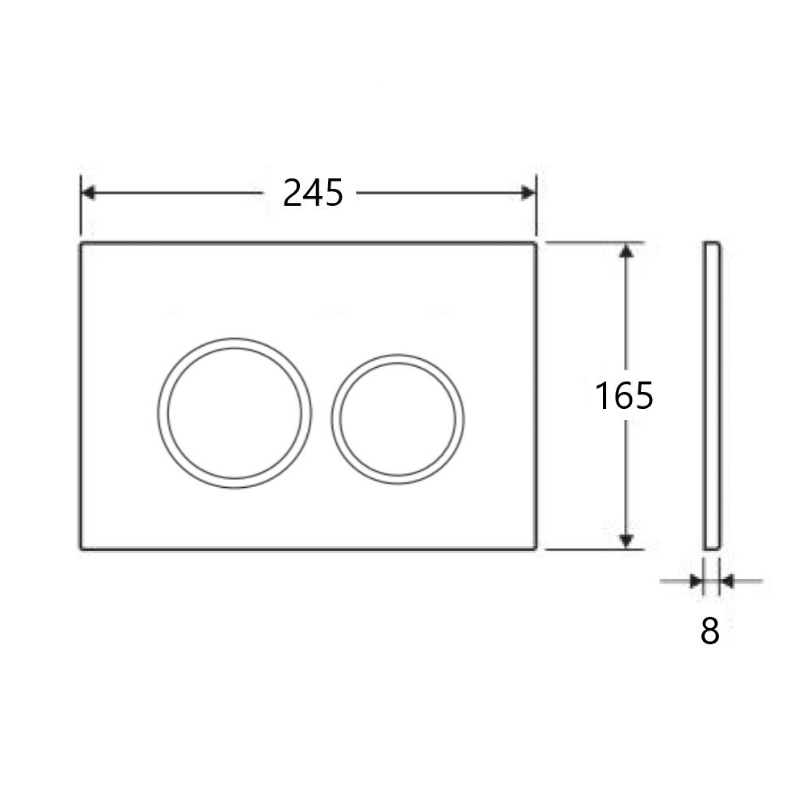 Mercio R&T Round Flush Plate - Chrome