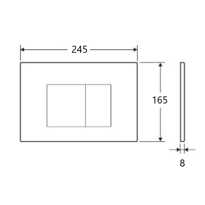 Mercio R&T Square Flush Plate - Chrome