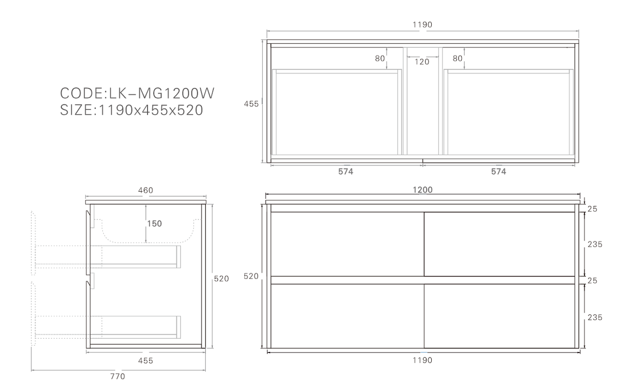 Lukka Gladstone Plywood Wall Hung Vanity - Sandy Oak (All Sizes)