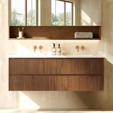 Lukka Gladstone Plywood Wall Hung Vanity - Mocha Oak (All Sizes)