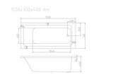 MIRA Insert & Island Bathtub with Overflow – Gloss White (1500/1700) - Overflow