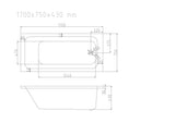 MIRA Insert & Island Bathtub with Overflow – Gloss White (1500/1700) - Overflow