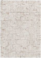 Mila Geometric Squares Cream Brown Rug - MIL8: New Arrival