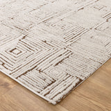 Mila Geometric Squares Cream Brown Rug - MIL8: New Arrival