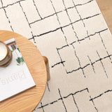 Mila Abstract Lines Black Cream Rug - MIL9: New Arrival