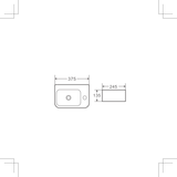Compact Rectangle Wall Hung Basin (Mini 37L/MINI 37R) (Rectangle: 375x245x135)
