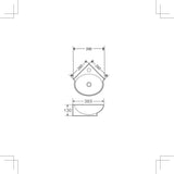 Compact Round Wall Hung Basin (Mini 39) (Round: 390x365x130)