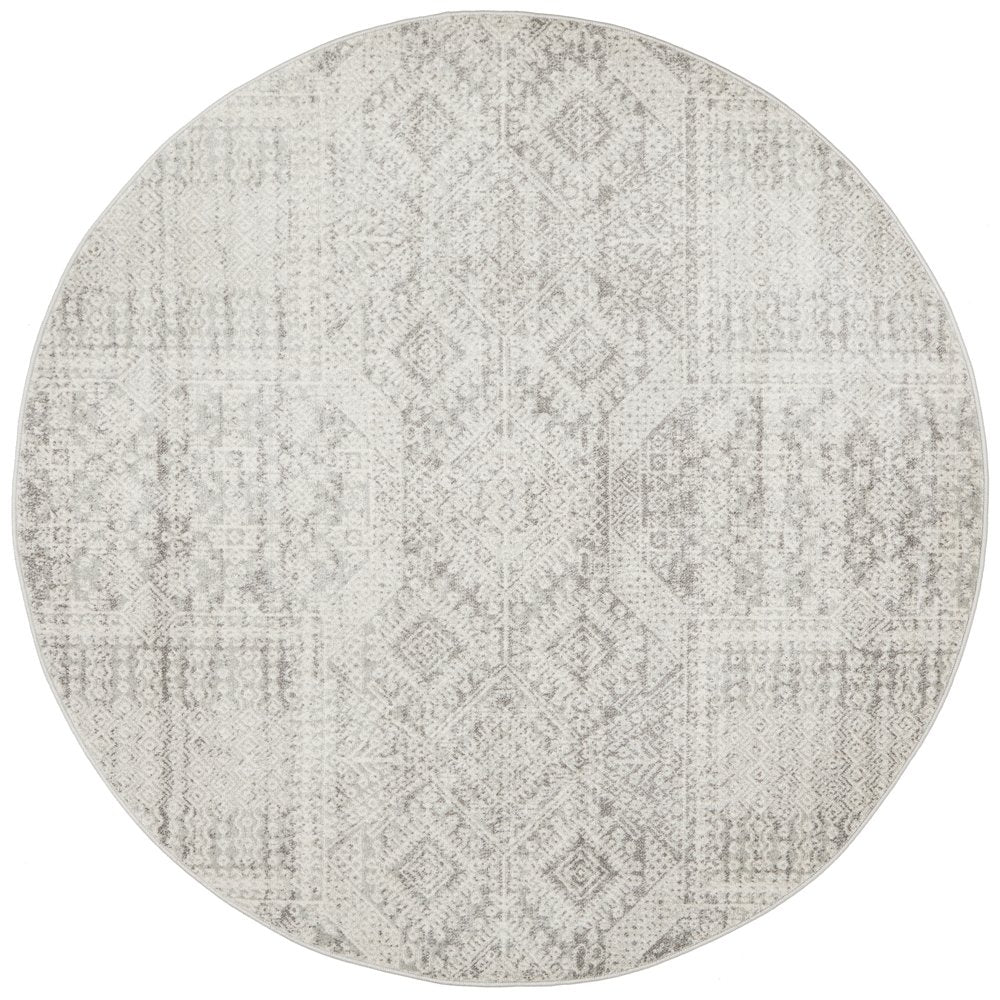 Mirage Zelda Silver Grey Round Rug