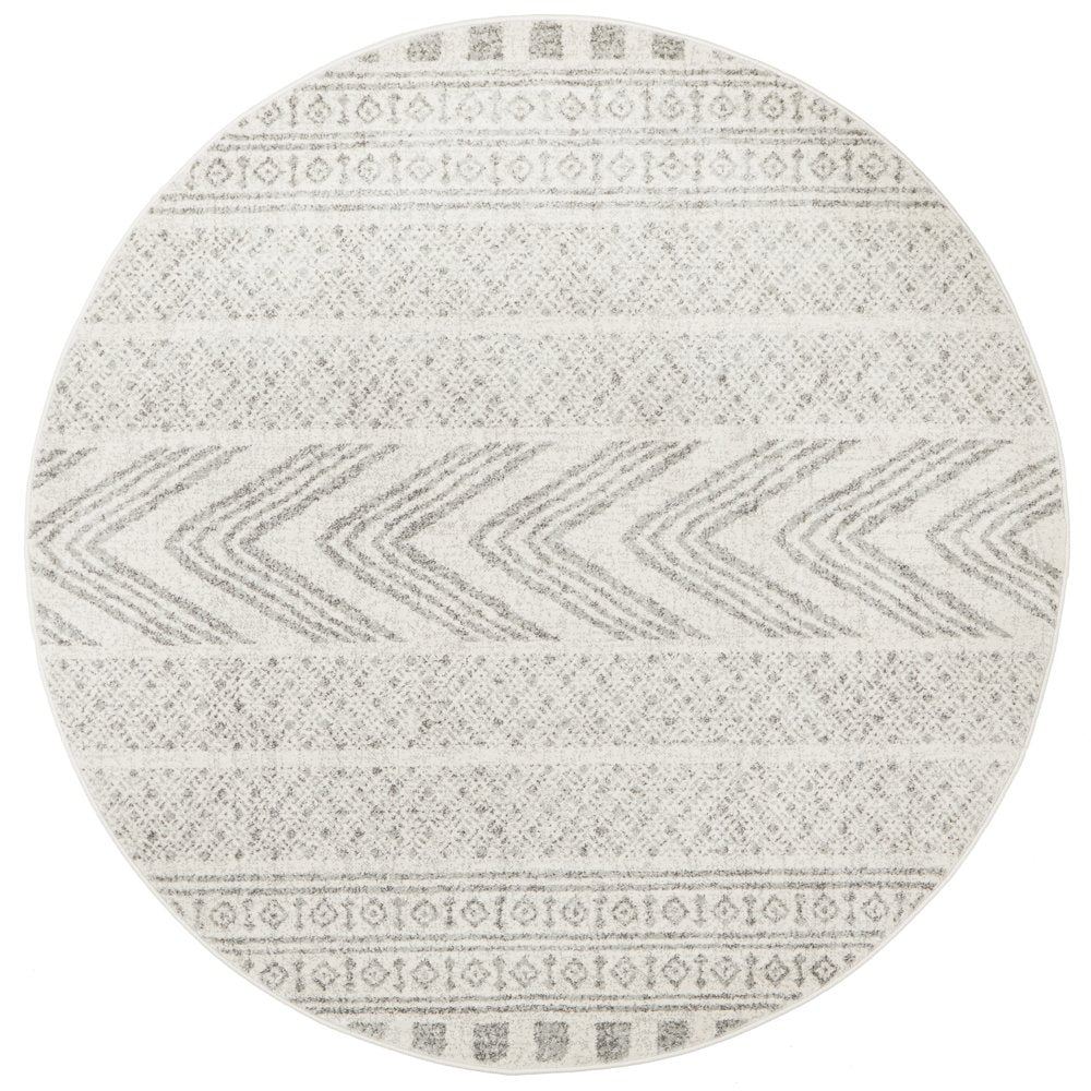 Mirage Adani  Modern Tribal Design Grey Round Rug