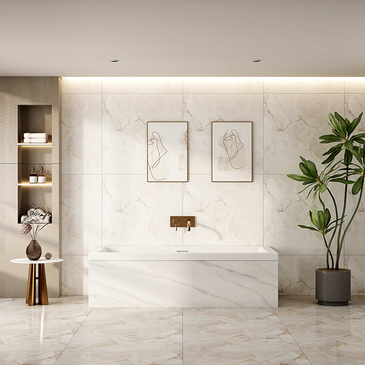 MIRA Insert & Island Bathtub – Gloss White (1500/1700) - Overflow