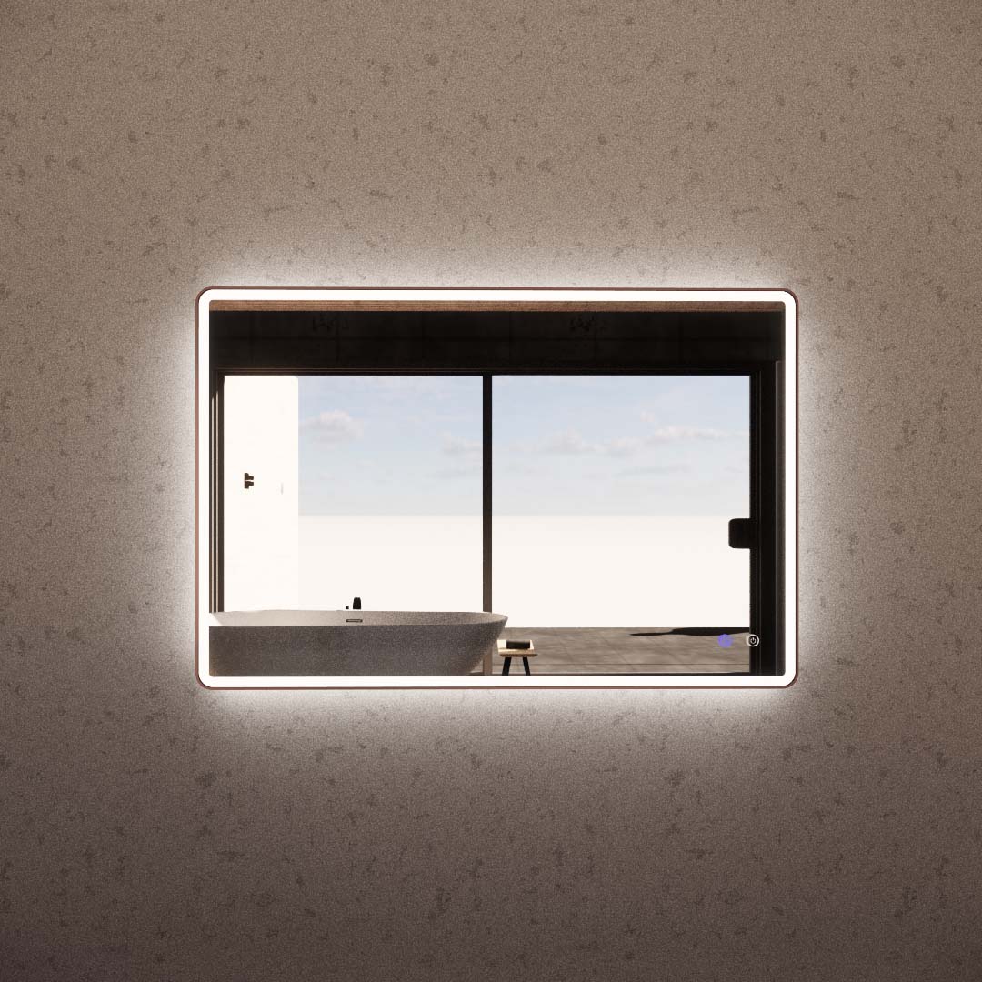 RIVA S4 LED Rectangle Coloured Frame Mirror 750/900/1200/1500mm (Optional Colours)