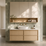 Lukka Ridgewood Plywood Wall Hung Vanity - Sandy Oak (All Sizes)