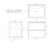 Lukka Ridgewood Plywood Wall Hung Vanity - Mocha Oak (All Sizes)