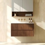 Lukka Gladstone Plywood Wall Hung Vanity - Mocha Oak (All Sizes)