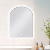 AQU Carysil Arch 3 Color Lighting Backlit LED Mirror Touch Sensor Switch Defogger Pad 600x900mm