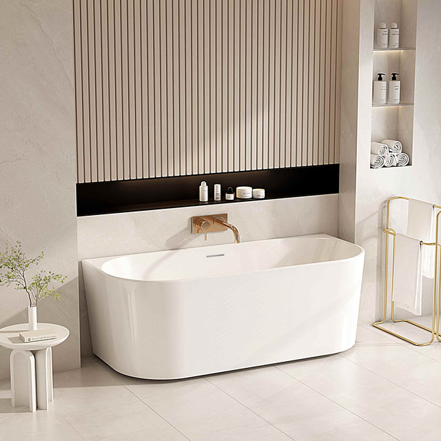 MUSEN Ultra-Thin Back-to-Wall Bathtub (Gloss White) (1400/1500/1700mm)